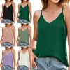 Tanks pour femmes Sexy V couche Camis Camis Femme Loose Fit Ajustement Ajustement Ajustement Couleur de couleur Streetwear Murffon Shirts Tee