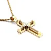 Ketten Punk 18k Gold Farbe Edelstahl Seilkette Kreuz Halskette für Männer HipHop Modes Schwarz Halsketten Anhänger Schmuckzubehör