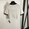 2024 Designers t-shirts femmes t-shot vêtements décontractés poitrine rayée à rayures contrastées jacquard lettre