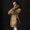 女性用ジャケットジャケットコートスタイリッシュなスパンコールスタンドカラールーズコートツイードクロップドアウターウェア女性長袖エレガントショート