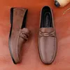 Casual Shoes Handmade Men Shoe Comfortable Walking Boat For Mens Genuine Leather Loafers Man Black Flats