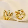 Backs Earrings Vintage Gold Color Three-layer C-Shape Ear Clip For Women Men Punk Hip-hop Metal Unique Trendy Jewelry Gifts 2024