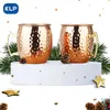 KLP Rose Gold Plated rostfritt stål Moskva Mule Mug Bar Gift Set 2 och 4 Factory Direct 169 Oz 240422