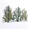Figurine decorative Creative Cactus Decorazione di decorazioni portico Sfondo sospeso in ferro battuto