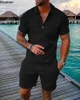 TRABALHOS MENINOS Moda de verão Moda 3D Impressão digital de duas peças Trend masculino de streetwear shorts shorts casuais roupas de férias masculinas