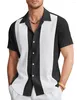 Camisas casuales para hombres 2024 Fashion Social Social Short -Lapel Lapel Botón Camisa Música Impresión de la ropa de la playa hawaiiana Top verano