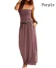 Женская мода Summer S-2xl без рукавов с твердым цветом платье с тонким цветом.