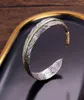 Ретро -модное перо открыто регулируемое металлическое браслет Men039s Cool Rock Hip Hop Jewelry7530103