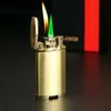 Customized Product Patterns Green Fire Lighter Windproof Jet Flame Without Gas Lighter With Double Fire Two Torch