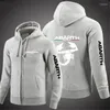 Herren Hoodies Männer Freier Frühling Herbst Abarth Double Reißverschluss Strickjacken schlanker Fit Hoodie Man Drawess Kapuze -Sweatshirt Oberbekleidung