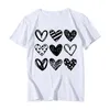 Camisetas T Women Casual Casual Ajuste solto Dia dos namorados T-shirt Pullover redondo Pullover de manga curta de mangas curtas para mulheres tops Roupas