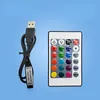 24 Keys LED RGB Controller för LED Light Strip Bar 5V USB IR Infraröd RF Wireless Remote Control Dimmer Dimmer Switch