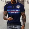 Camisetas de T Men Camisa Vintage 3D Racing Impresso Manga curta Harajuku Redonda Pescoço de verão Tops casuais masculino roupas de estilo de rua