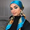 Seidenschal -Scarftop -Kopfwaffen für Frauen Vintage Four Seasons Haare 9090 cm Hijab Foulard Iuxe Bandana Femme Headscarf 240430