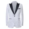 Men's Suits Fashion Men Luxury Jacquard Suit Jacket Red / Black Navy Wedding Groom Slim Fit Tuxedo Blazers Coats