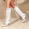 Buty Sukeia Women Winter Knee Side Zipper Stiletto Obcasy Kiletowe palce Piękne różowe czarne buty na imprezę Panie US rozmiar 4-13