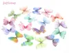 100st Gradient Color Organza Fabric Butterfly Appliques genomskinlig Chiffon Butterfly för Party Decor Doll Embelling 2012039125643