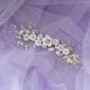 Headpieces Silver Bride Headdress Hair Comb Soft Clay Flower And Crystal Wedding Engagement Women Accessories Jewelry Wholesale HP337