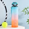 Butelki z wodą 1L Sport Bottle wyciekając gradient Matte Motywacyjne picie na zewnątrz i fitness