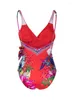 Women's Swimwear Botanical Floral Prints One Piece Swimsuit Cover Up Holiday Beachwear Designer Bathing Suit Summer Surf Wear