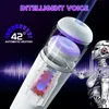 HESEKS Men Double Automatic Telescopic Sucking Masturbating Toys Male Heating Voice Support Vagina Adult for 240423