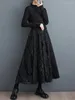 Spódnice Czarne vintage w stylu Patchwork Patchwork Floral Spódnica Kobiety luźne swobodne mody midi eleganckie ubrania wiosna jesień 2024