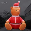 Gigante por atacado Bear de Natal inflável Winnie The Pooh Cartoon Animal Modelo de ar sonhar Sentado urso balão para decoração de parque ao ar livre