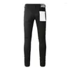 Frauenhose Purpur Roca Marke Jeans Mode High Street Black Distelte Qualität Reparatur niedriger Röhren -Denim
