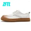 Casual Shoes Zftl Men's Oryginalny skórzany luksusowy człowiek trampki gradient brytyjska biznesowa platforma wypoczynkowa