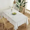 Wit tafelkleed geborduurd katoenen kanten salontafel voor woonkamer doek rechthoekig huwelijkshuis decor 240428