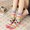 Femmes chaussettes jacquard motif dessin animé kpop adulte long vélo kawaii école absorbe la sueur hipster randonnée classique fitness cool trucs