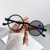 Zonnebrillen kleine ronde frame pochromic glazen vintage anti-blauw verre zicht afgewerkte bril door mannen vrouwen buiten verkleuring brillen