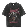 Retro Wash T-shirt Chain Saw Herr Anime T-shirt Harajuku stor t-shirt bomullsmodegatan kläder unisex topp 6 240426