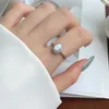 Anelli a grappolo anello femminile blu bianco opale 6 8 mm Gioielli da sposa girasole in gemma in carbonio