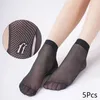 Kadın SOCKS 5PAIR KRİSTAL NEFRABİLİR KADINLARIN YAZLI ULTRA YANILMASI OVISIFLE SLIP SLIP ANTİK ŞEFLİ KILI İPLİK KISA KISA TEHLİKE