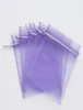 100PCSLOT LAVENDER 7X9CM 9X12CM 13X18CM 11X15CM SAG ORGANZA BIJOURS SACHES CADEAU SACS POUR LES FAVORS DE MARIE