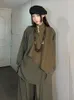 Blouses feminina japonesa estilo retrô de retalhos de patchwork de design sensor de gênero não-gênero de colarinho comprido casual casual