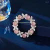 Brooches FXLRY Clothing Suit Jacket Coat Accessories Multi-purpose Zircon Flower Wreath Brooch For Women