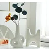 Vasen Keramik Vase abstrakte Kunstblume Nacktanordnung Accessory Hohlhandwerk Home Dekoration