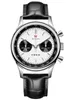 腕時計レッドスター40mmパンダ1963クロノグラフ時計シーガルムーブメントと輝くST1901メンズメカニカルウォッチスワネックサファイア