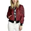 Jackets femininos Spring Autumn 4XL Jacket Women Women Zipper Baseball Uniforme Bombeiro Manga Longa Casaco de cintura larga Outwear