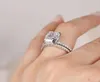 Stijlvolle stralende snit 40ct Sterling Silver Ring Set in White Gold40902786194795