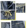 Primavera estate coreana maschile jeans jeans tutera elastica carico lavato abbigliamento lavati raggruppati pantaloni 240426