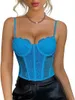 Women's Tanks Lace Corset Crop Tops For Women Sexy Fashion Club Bodysuit With Buckle
