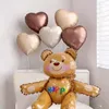 Party-Dekoration 1/6PCS 3d Happy Bear Heart Folienballons für Geburtstag Hochzeitsdekorationen 40 Zoll Karamell 0-9 Zahlenbälle Babyparty