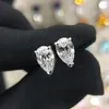 21/2/4 Pendientes de sílice en forma de gota de quilates con certificado Corto de perlas Pendientes de diamantes 925 Pendientes de plata 240430