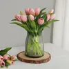 Dekorative Blumen künstliches Tulpe -Bündel mit 7 Tulpen gefälschten Blumenstrauß für Hochzeitszeremonie Dekor Hausgartendekoration