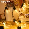 Strings IP65 Waterproof Outdoor Solar LED String Light Retro Edison Lights For Backyard Cafe Decorative Lighting Holiday Garland