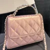 Sacs de soirée Designer Chenel Trendy Woc Boy Pearl Handbag Chain Diamond Grid Sac Sac à bandoulière