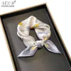 Schals Koreanisch einfache elegante Seidenfoulard Frauen Hals Krawatte kleines quadratisches Haar Schalbeutel Ribbon Party 53x53cm